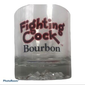 Fighting Rooster Kentucky Straight Bourbon Whiskey Double Clear Bar Glass
